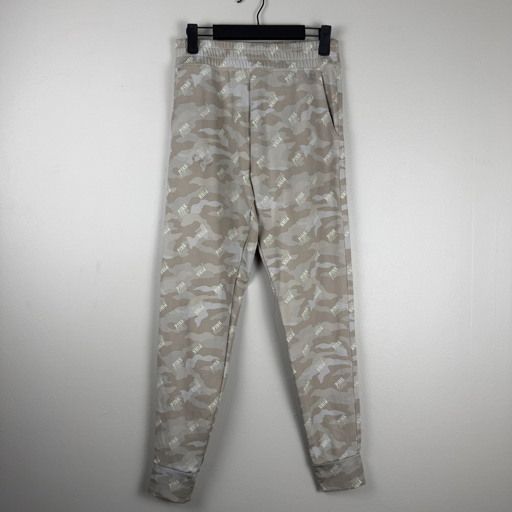 Pink Victoria's Secret Jogger Pants Women's Small‎ Gray Beige Camo High Waisted